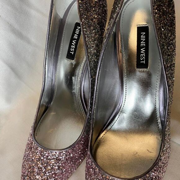 Nine-west Silver and Pink Glitter Heels - Picture 4 of 5